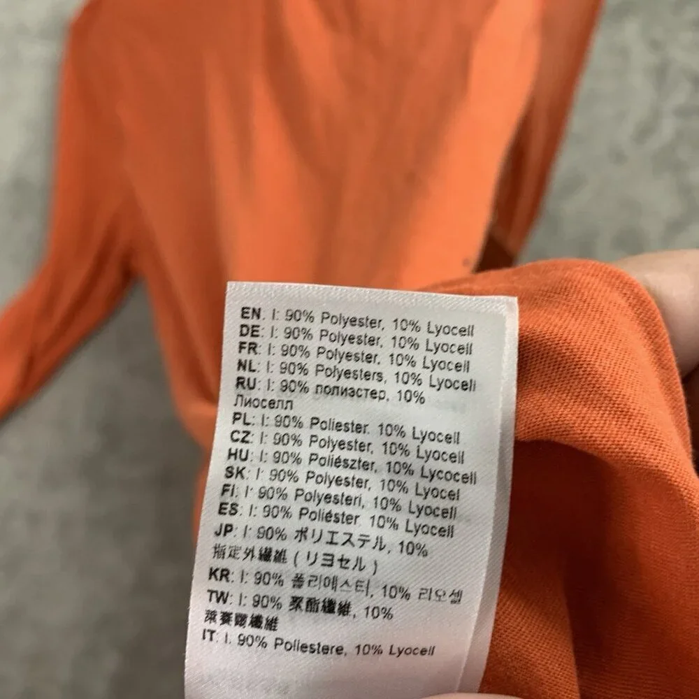 Fjallraven Shirt Womens XS High Coast Lite Basic Top Orange Long Sleeve Gorpcore - Picture 7 of 9